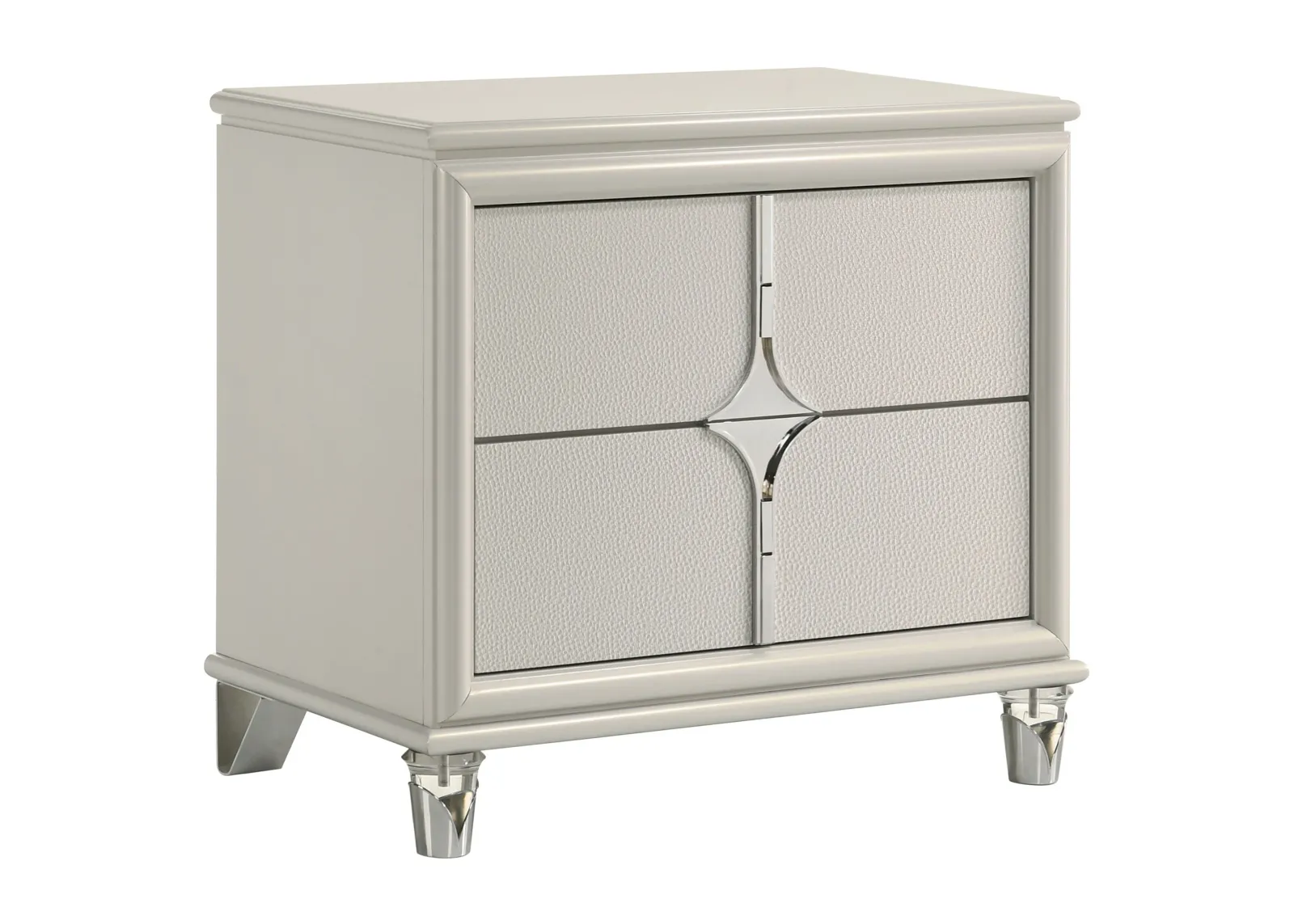 Olivia - 2-Drawer Nightstand Bedside Table - Pearl White