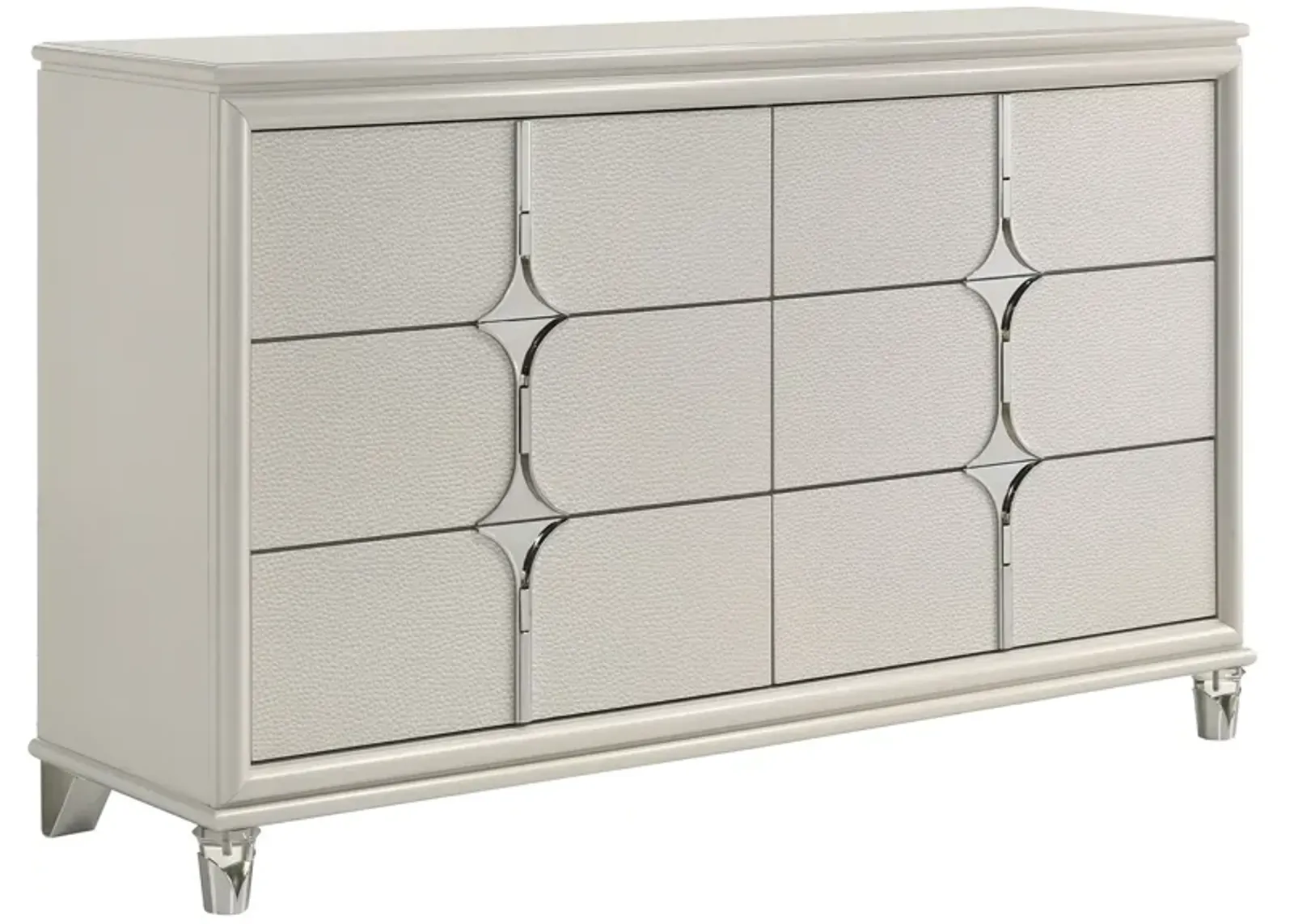 Olivia - 6-Drawer Dresser Cabinet - Pearl White