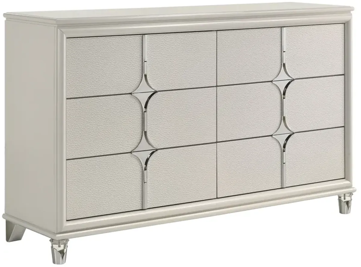 Olivia - 6-Drawer Dresser Cabinet - Pearl White