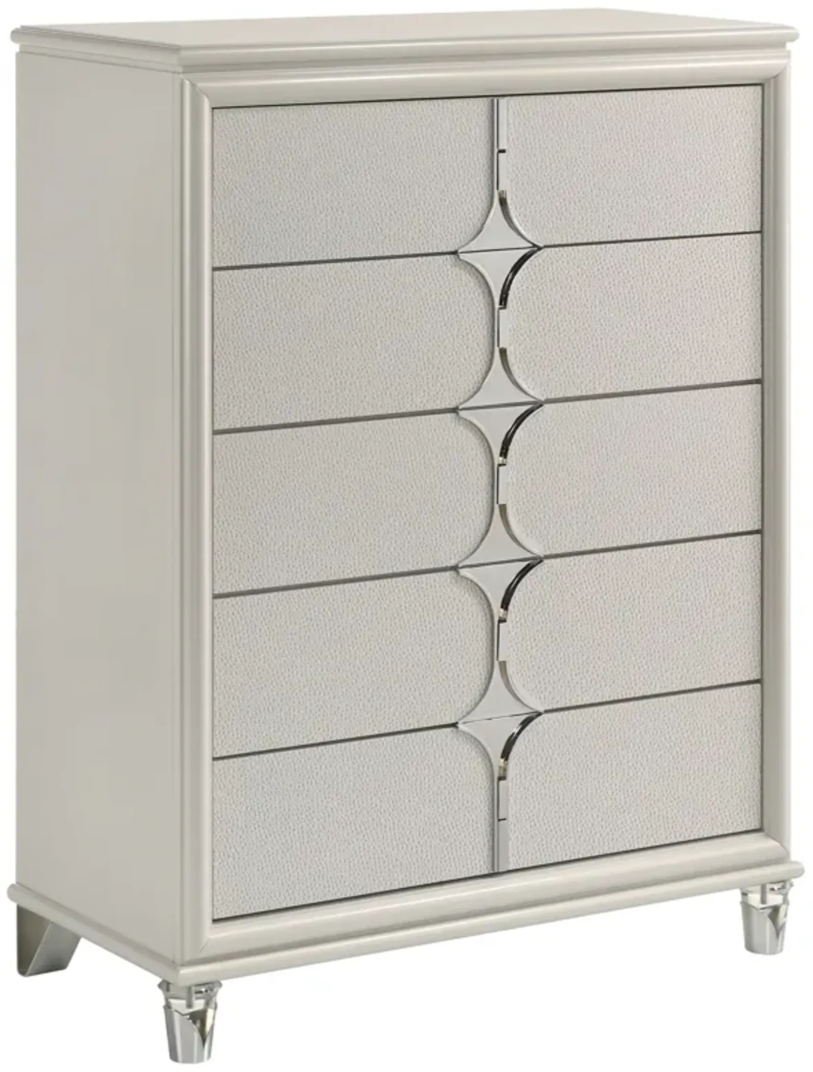 Olivia - 5-Drawer Bedroom Chest Of Drawers - Pearl White