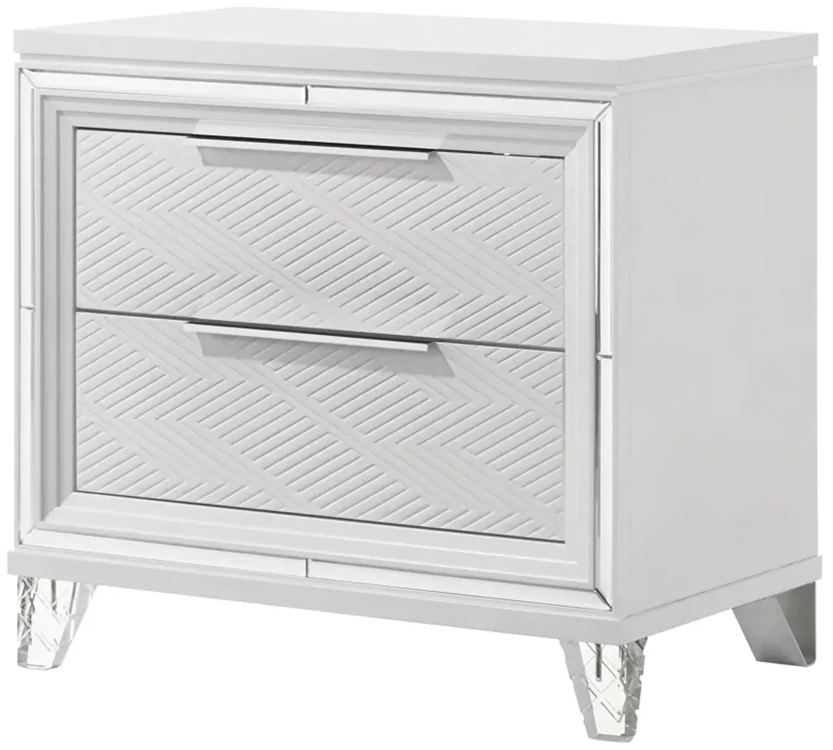 Marmore - 2-Drawer Nightstand Bedside Table - White