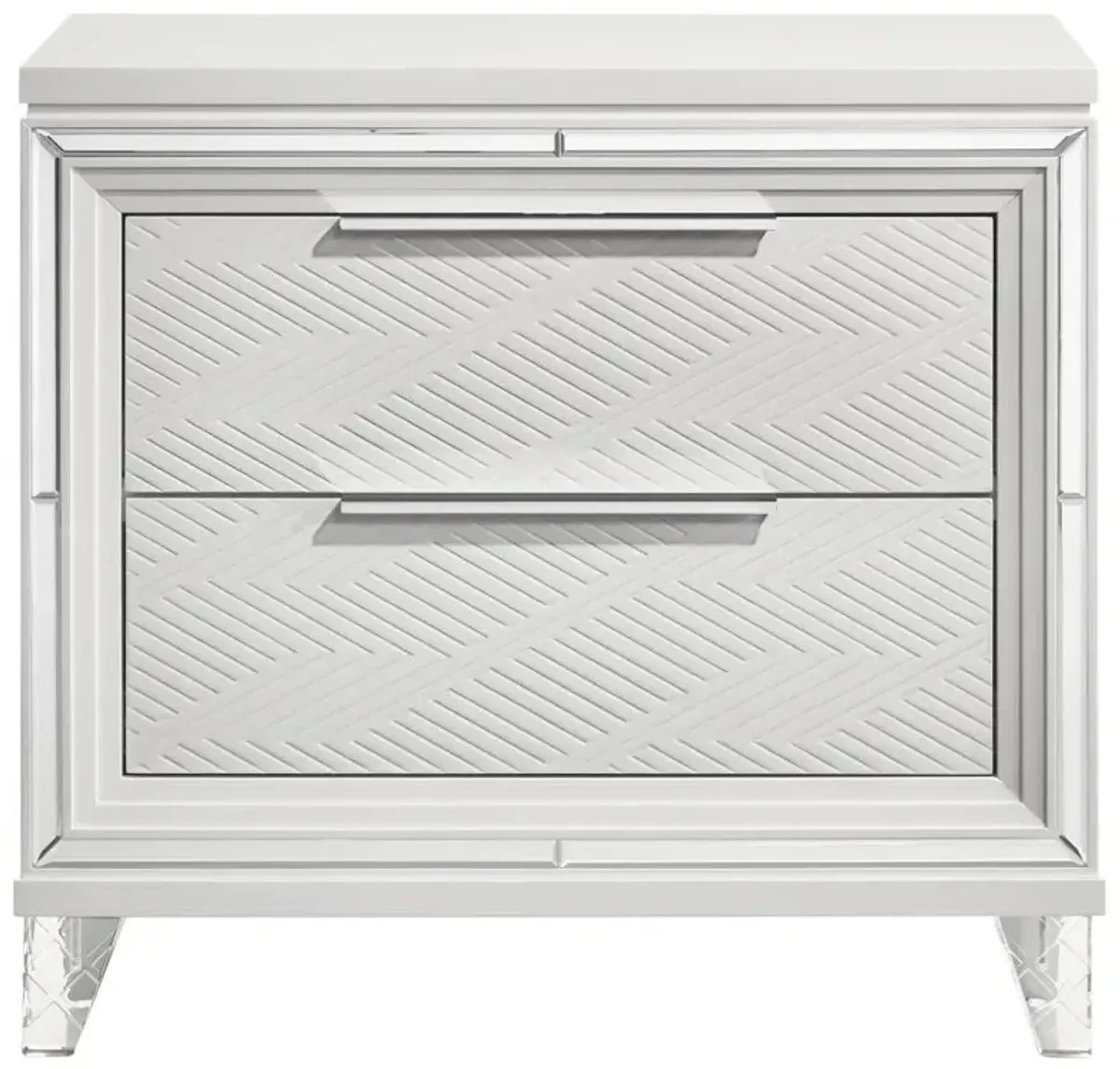 Marmore - 2-Drawer Nightstand Bedside Table - White