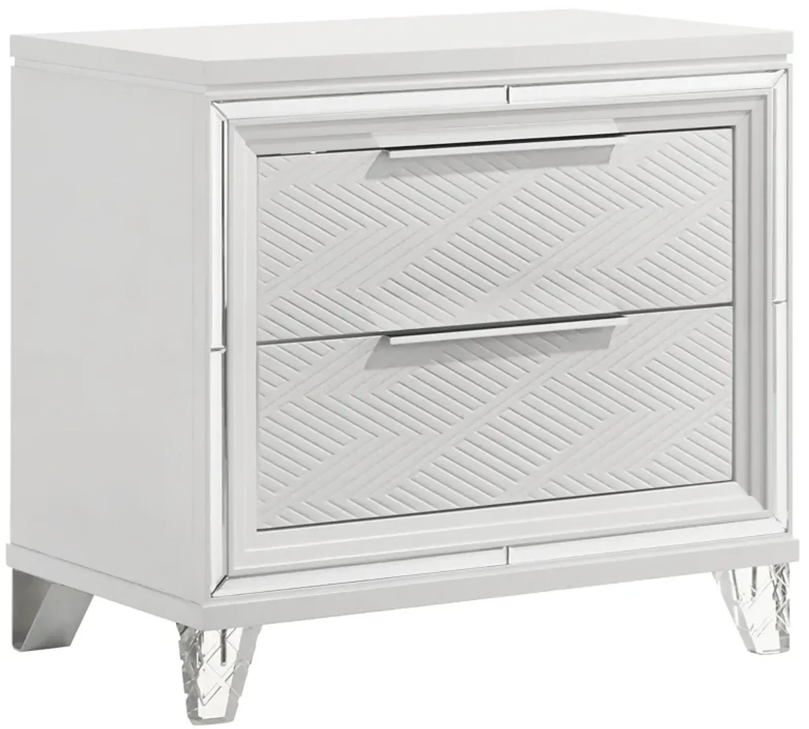 Marmore - 2-Drawer Nightstand Bedside Table - White