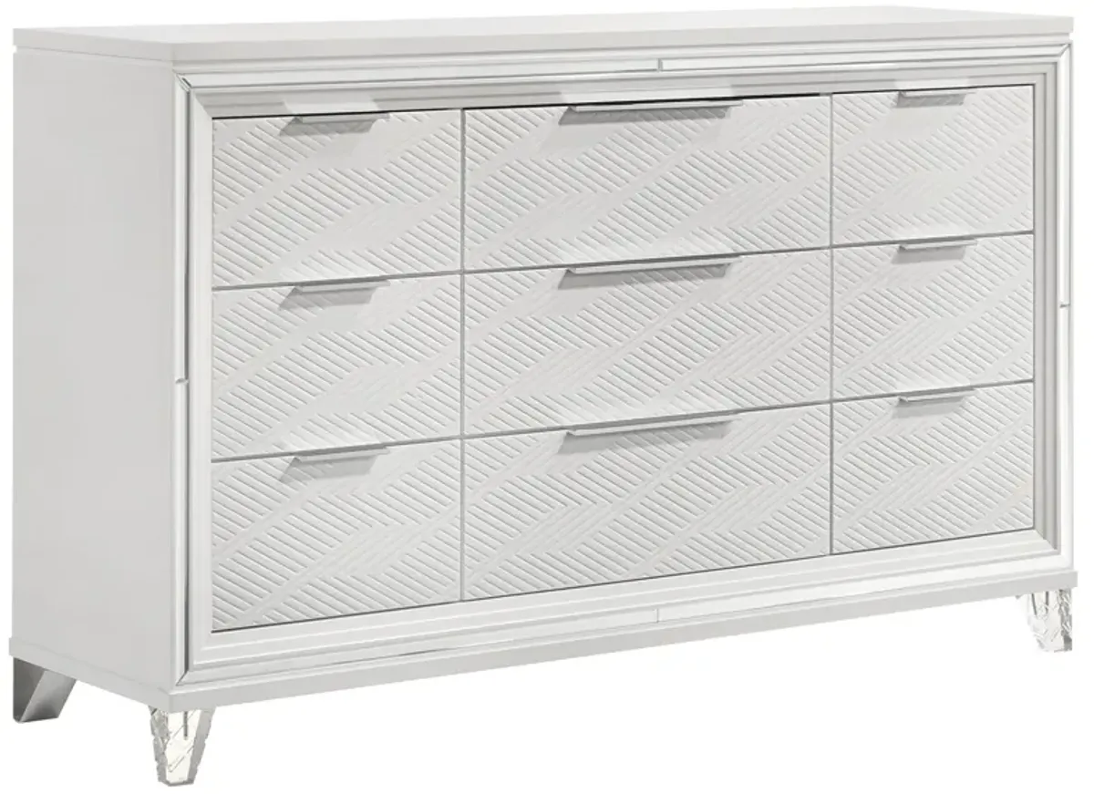 Marmore - 9-Drawer Dresser Cabinet - White