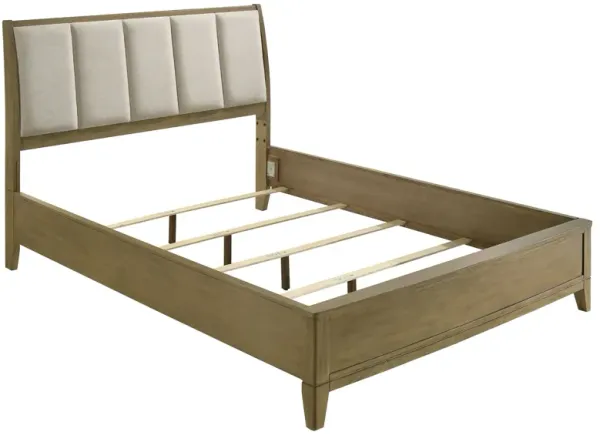 Granada - Upholstered Queen Panel Bed - Natural Pine
