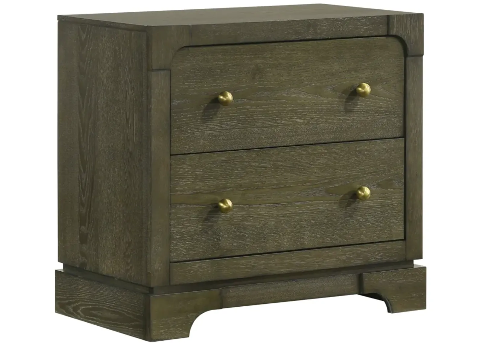 Gran Park - 2-Drawer Nightstand Bedside Table - Dark Cocoa