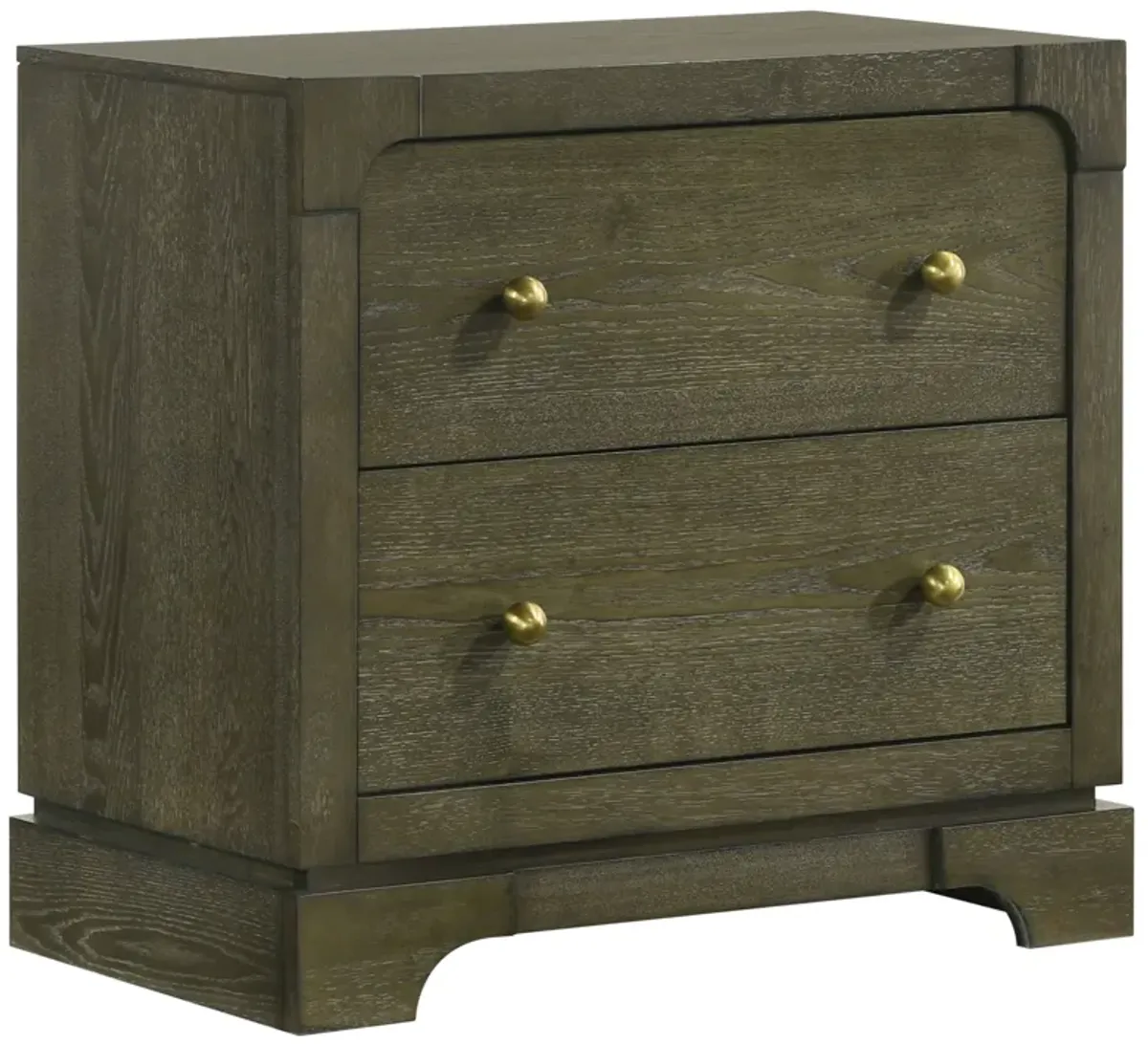 Gran Park - 2-Drawer Nightstand Bedside Table - Dark Cocoa