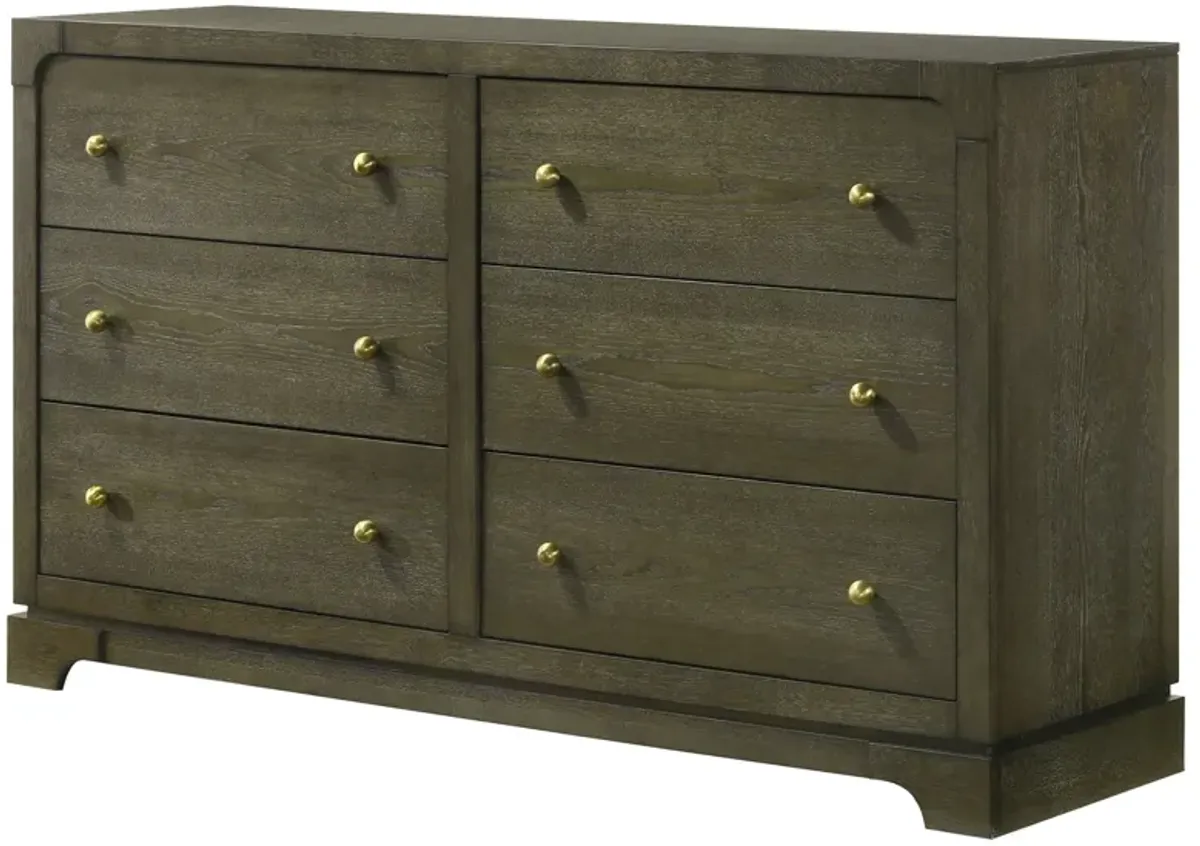 Gran Park - 6-Drawer Dresser Cabinet - Dark Cocoa