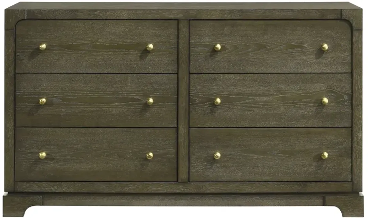 Gran Park - 6-Drawer Dresser Cabinet - Dark Cocoa