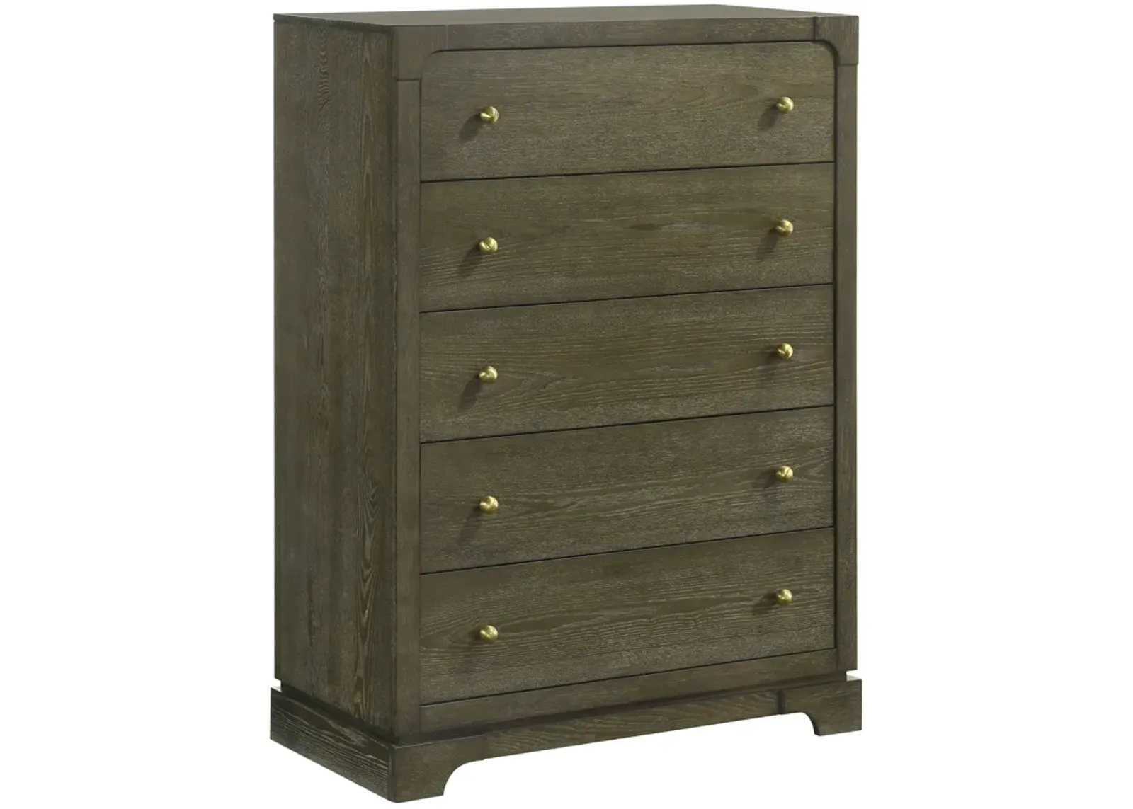 Gran Park - 5-Drawer Bedroom Chest Of Drawers - Dark Cocoa