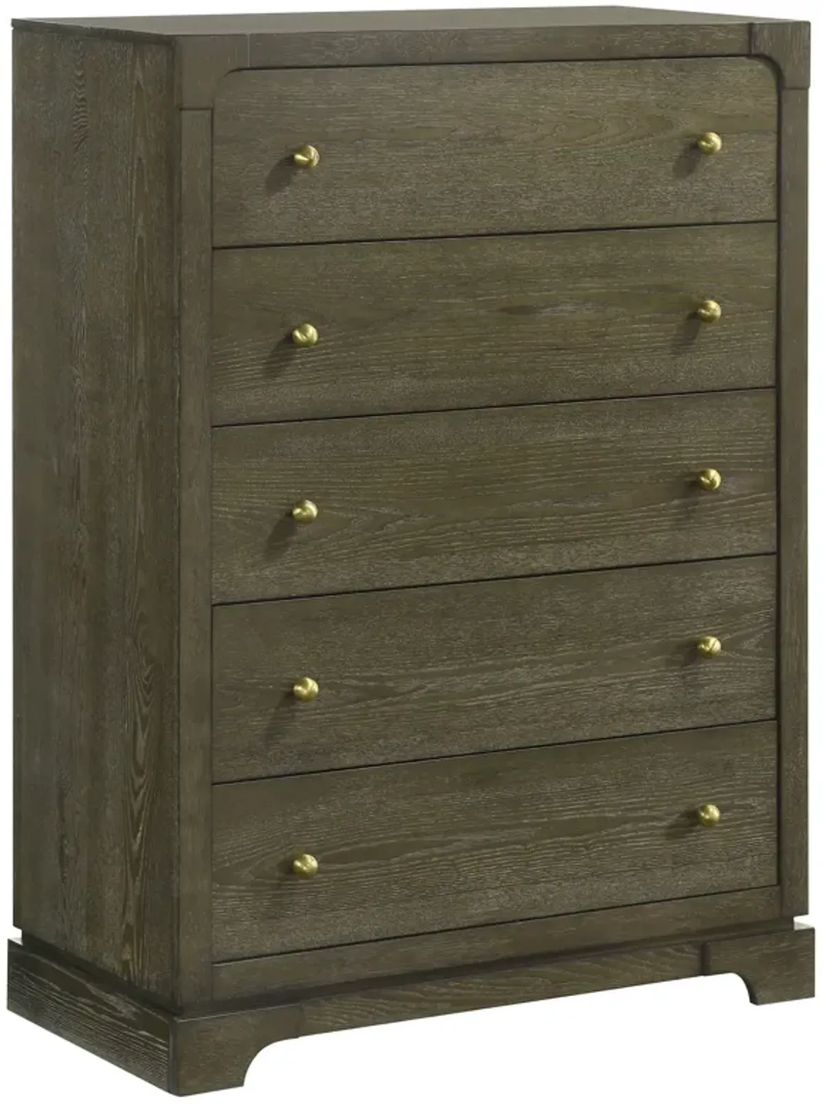 Gran Park - 5-Drawer Bedroom Chest Of Drawers - Dark Cocoa