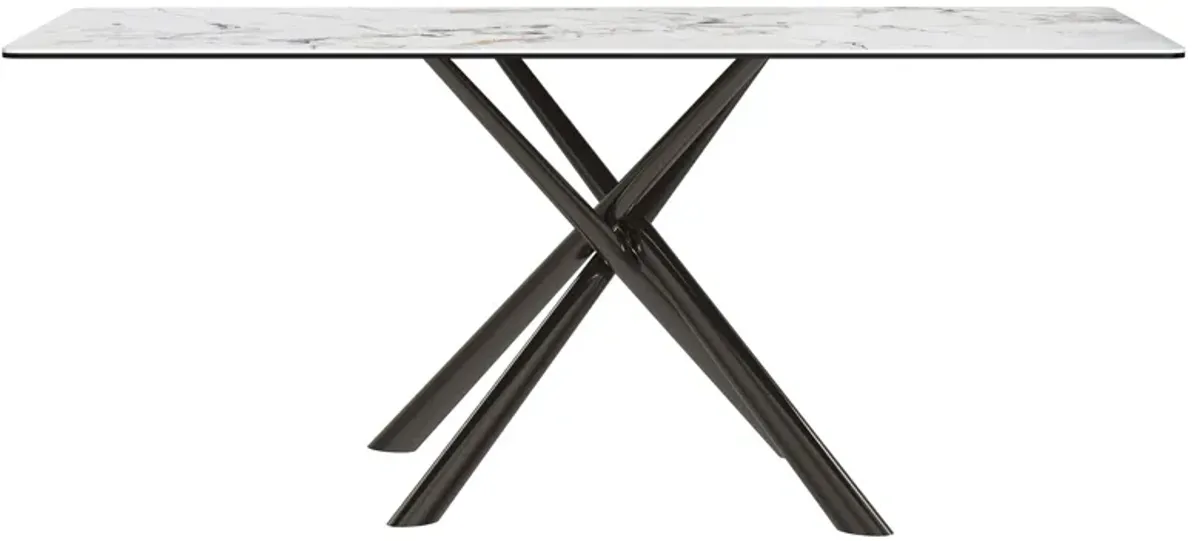 Carvell - Rectangular Sintered Stone Dining Table - Mirage White