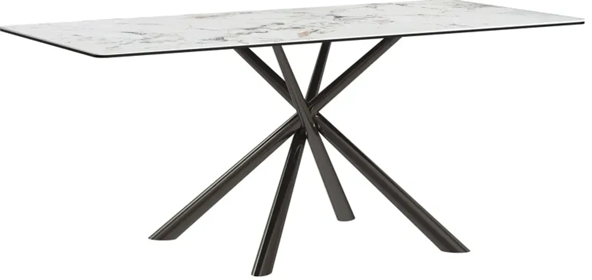 Carvell - Rectangular Sintered Stone Dining Table - Mirage White