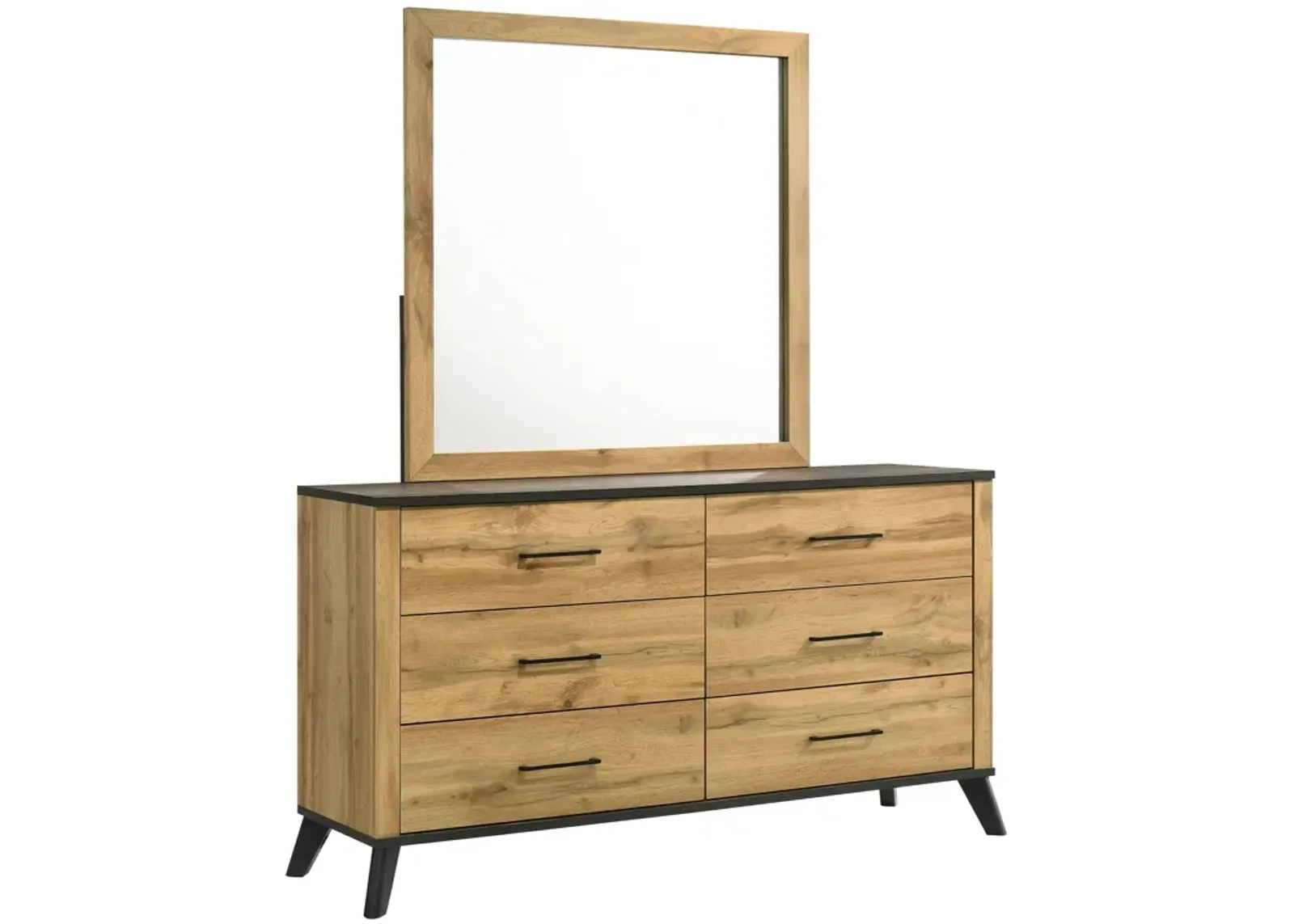 Kaywood - 6-Drawer Dresser And Mirror - Natural Pine