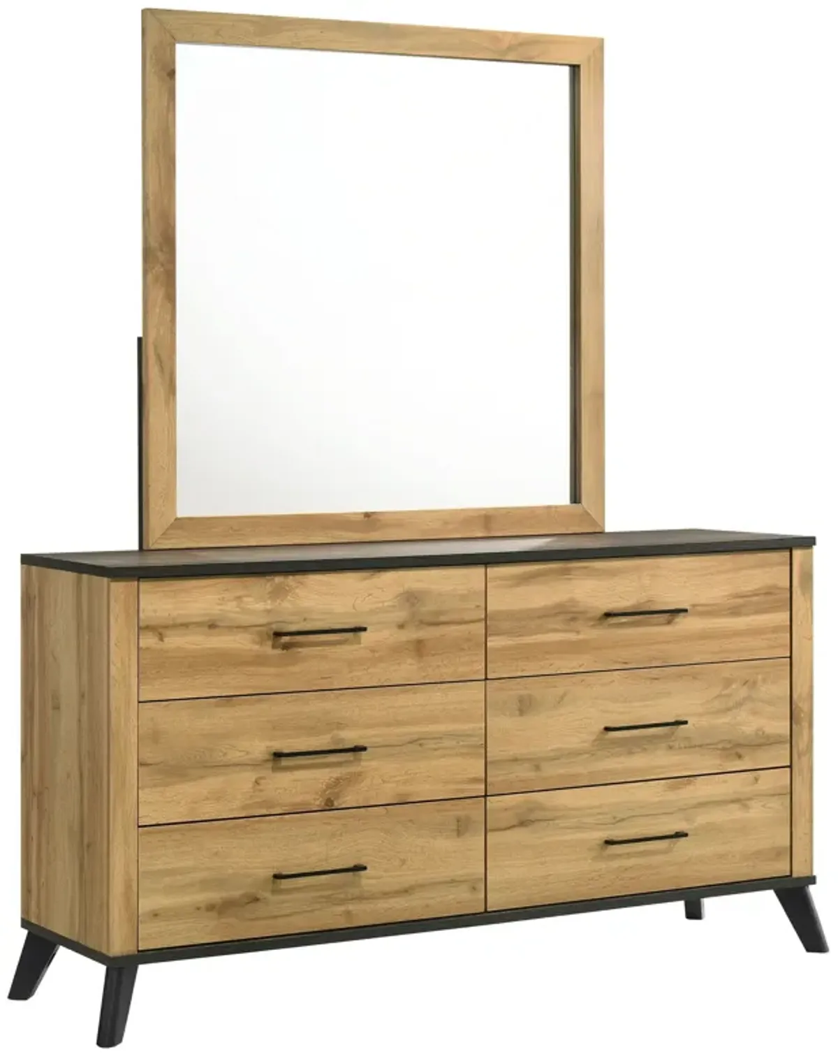 Kaywood - 6-Drawer Dresser And Mirror - Natural Pine