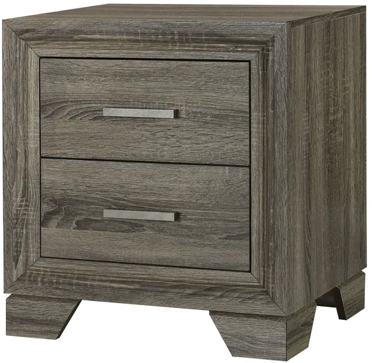 Wright - 2-Drawer Nightstand Bedside Table - Brown Oak