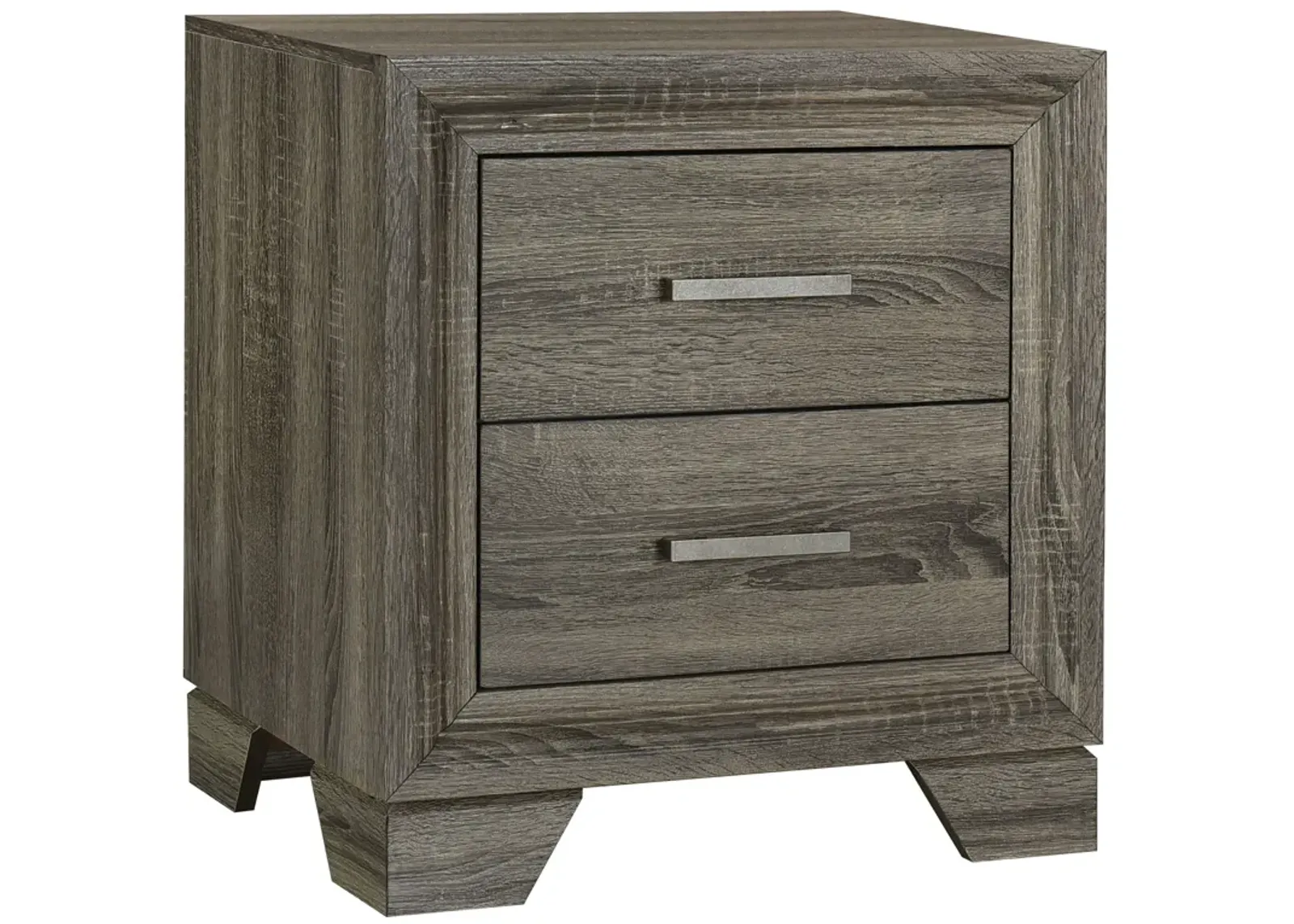 Wright - 2-Drawer Nightstand Bedside Table - Brown Oak