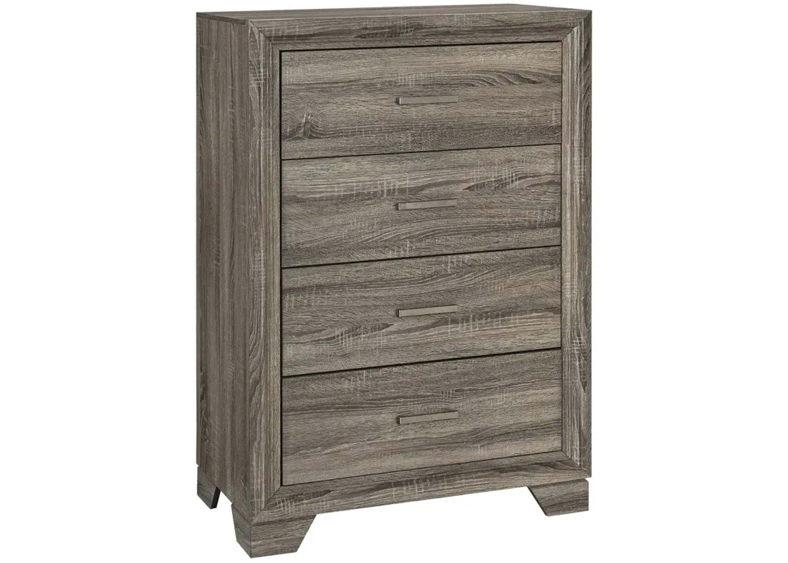 Wright - 4-Drawer Chest Of Drawers - Brown Oak