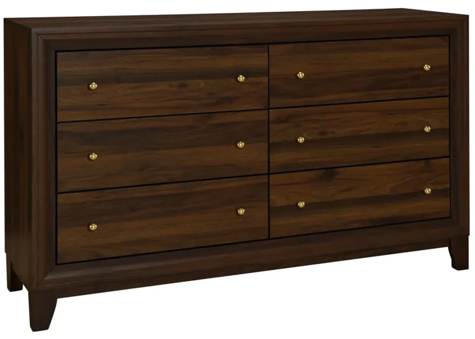 Welsley - 6-Drawer Dresser Cabinet - Walnut