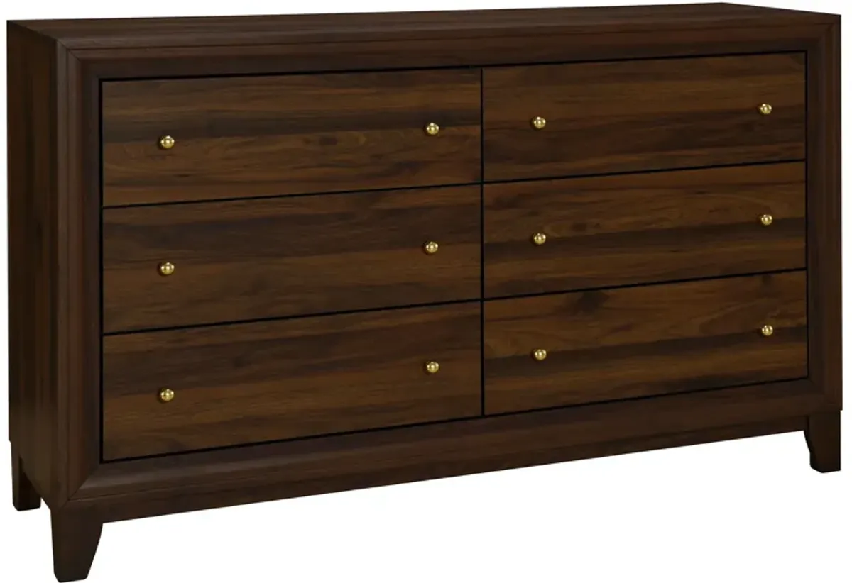 Welsley - 6-Drawer Dresser Cabinet - Walnut