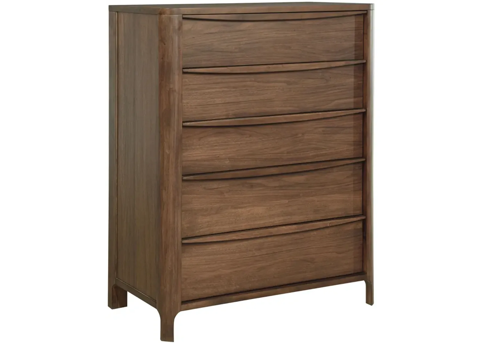 Maderia - 5-Drawer Chest Of Drawers - Walnut