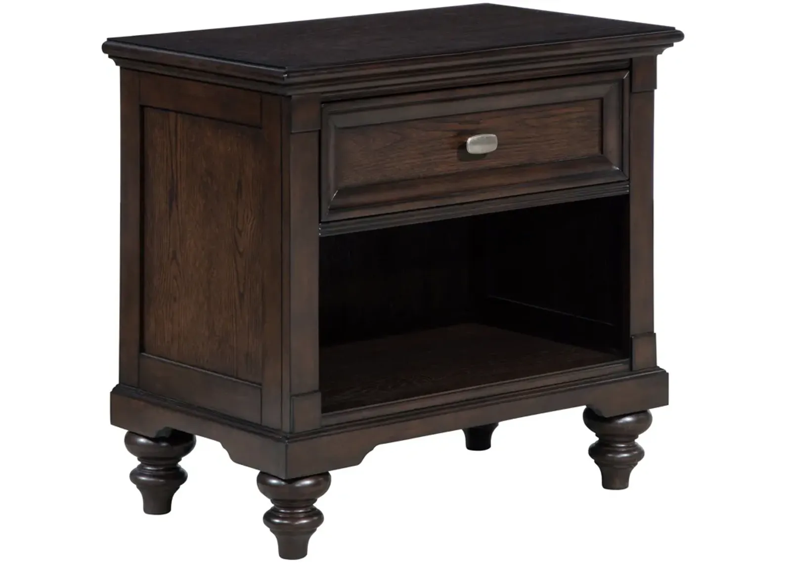 Andover - 1-Drawer Nightstand Bedside Table - Dark Oak