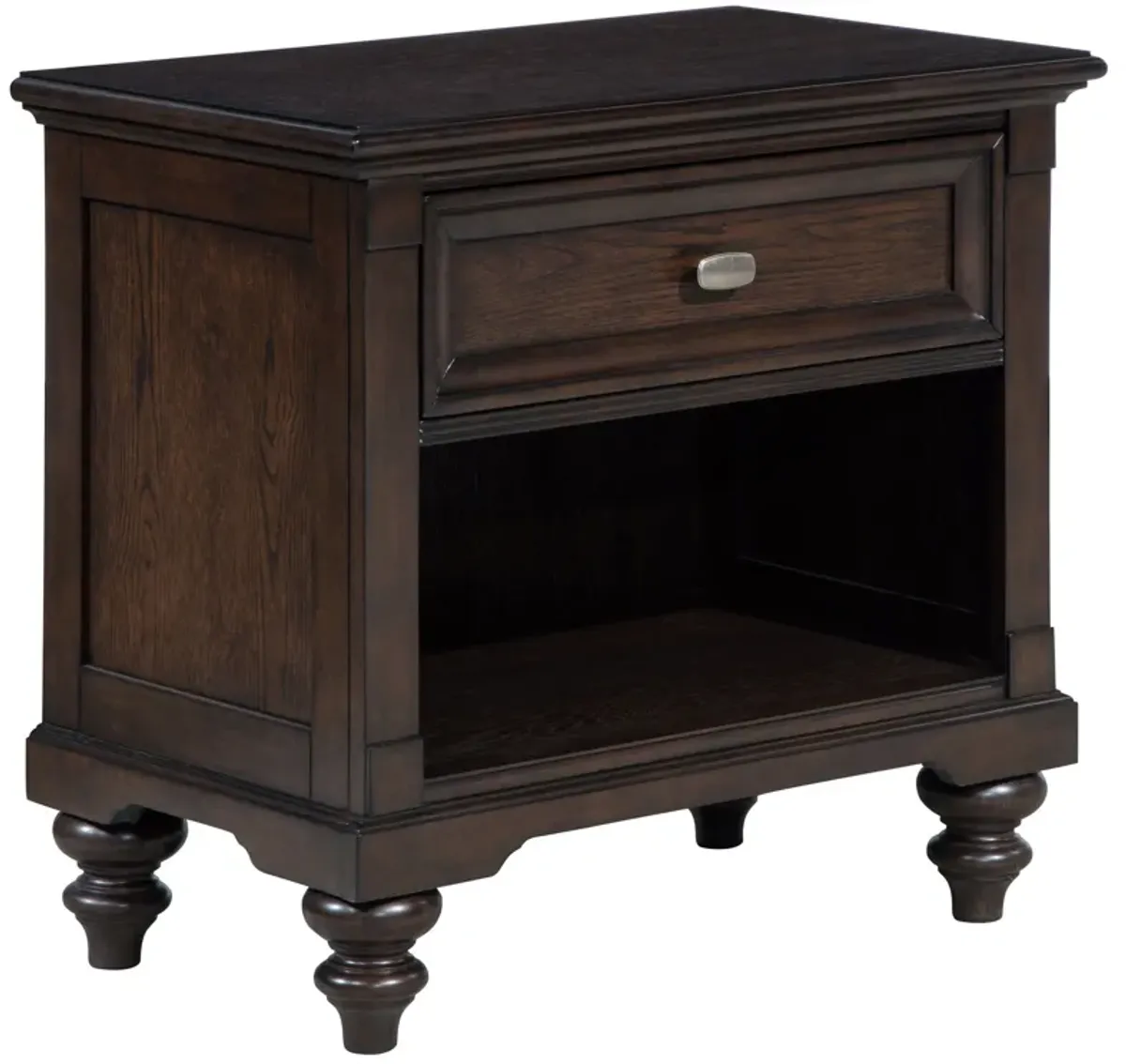 Andover - 1-Drawer Nightstand Bedside Table - Dark Oak