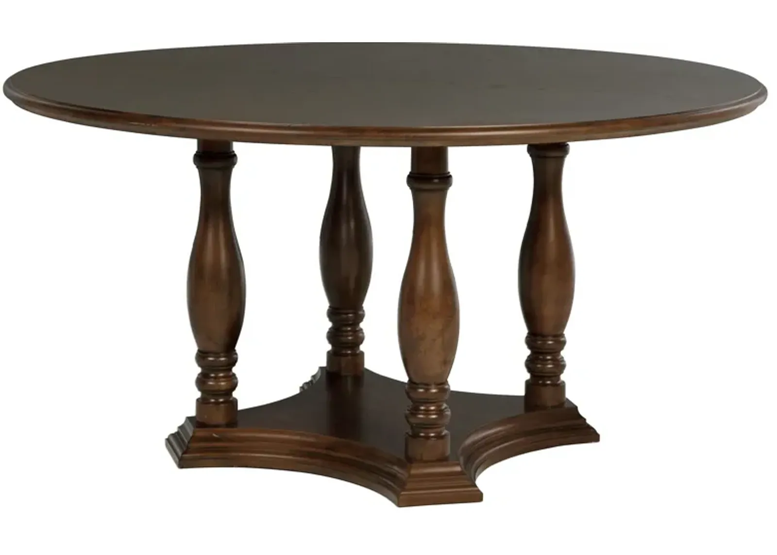 Landon - Round Wood Pedestal Dining Table - Rich Brown