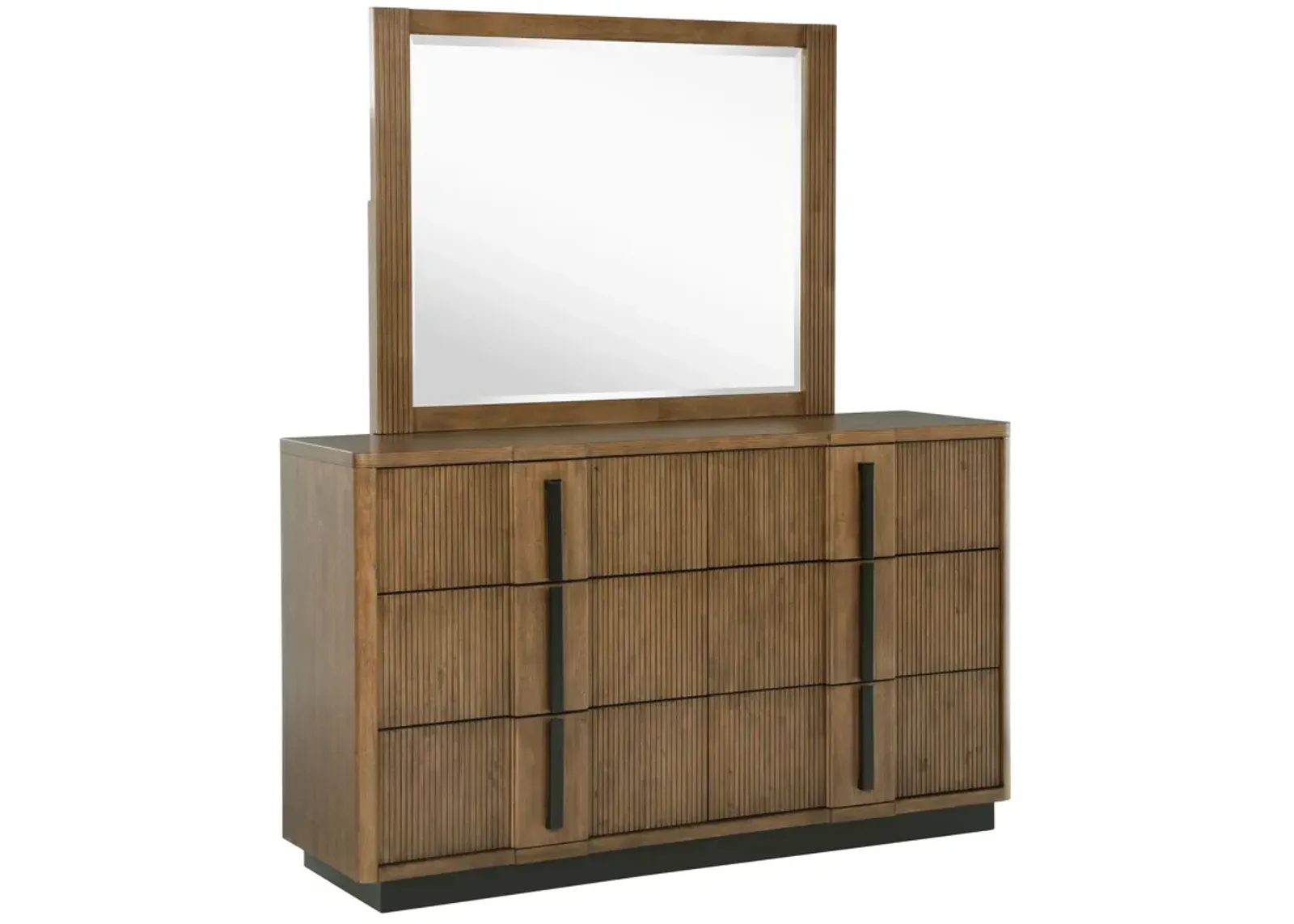 Terrace - 6-Drawer Dresser And Mirror - Ash Brown