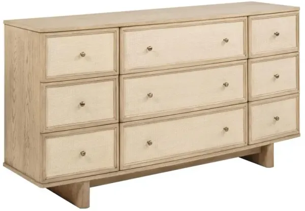 Kailani - 9-Drawer Dresser Cabinet - Beige Oak