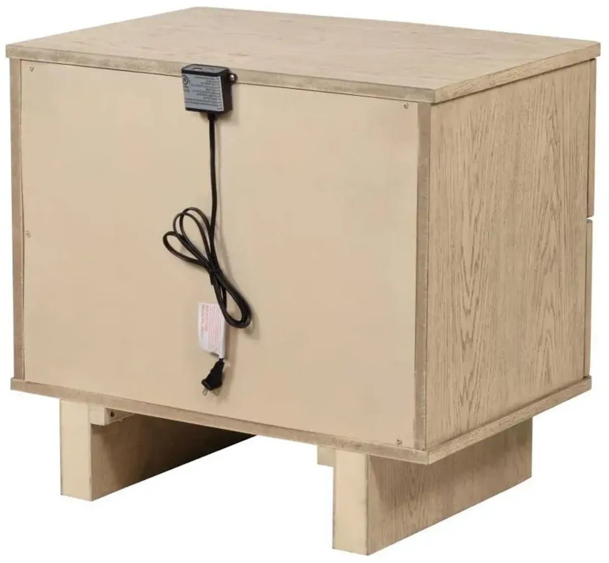 Kailani - 2-Drawer Nightstand Bedside Table - Beige Oak