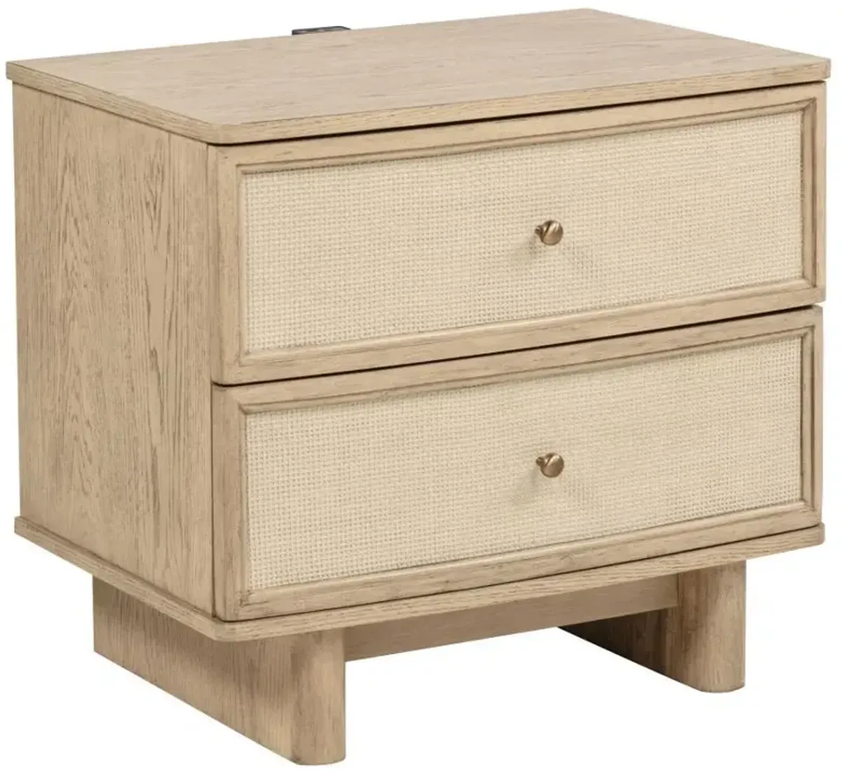 Kailani - 2-Drawer Nightstand Bedside Table - Beige Oak