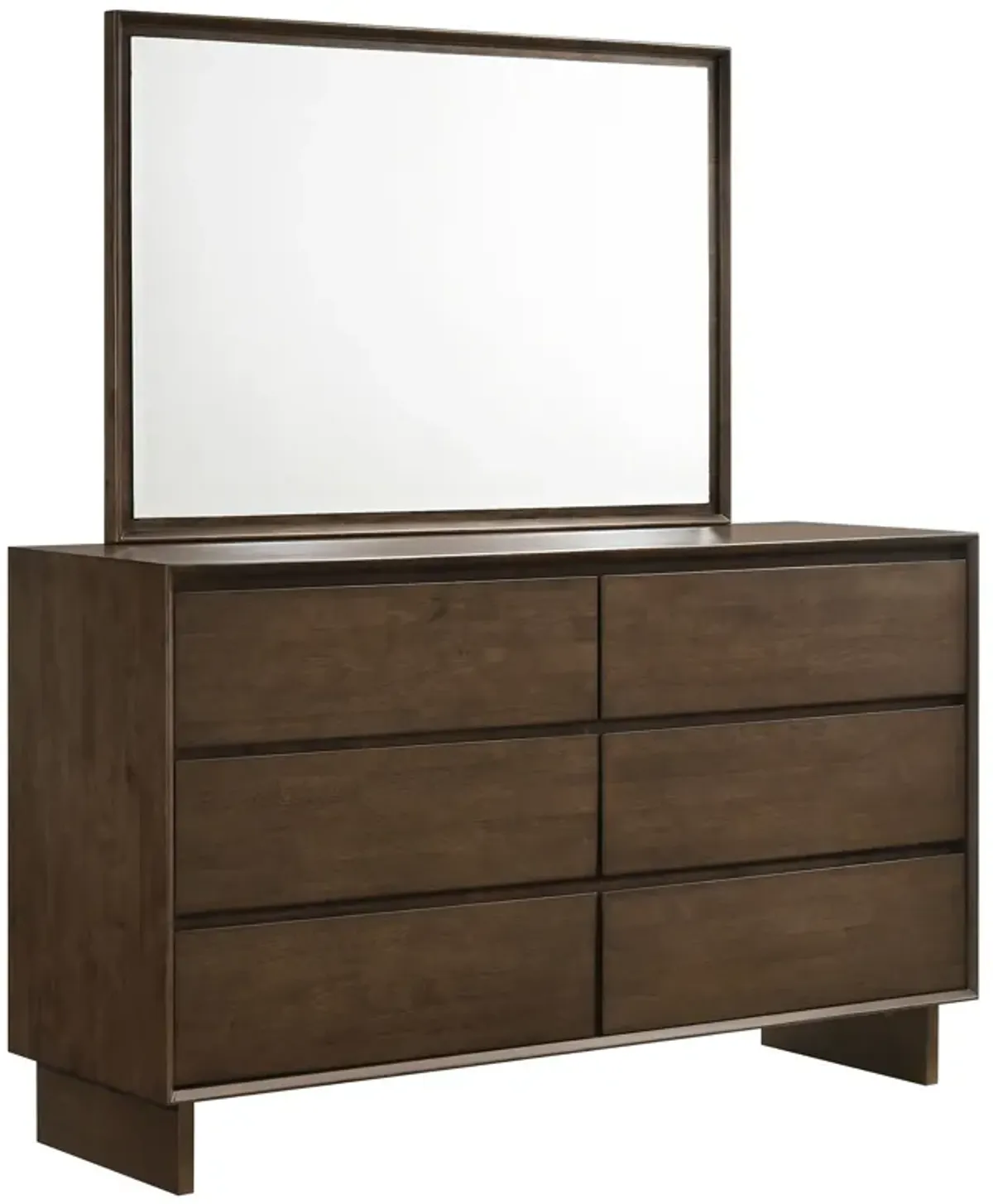 Glenwood - 6-Drawer Dresser And Mirror - Warm Brown