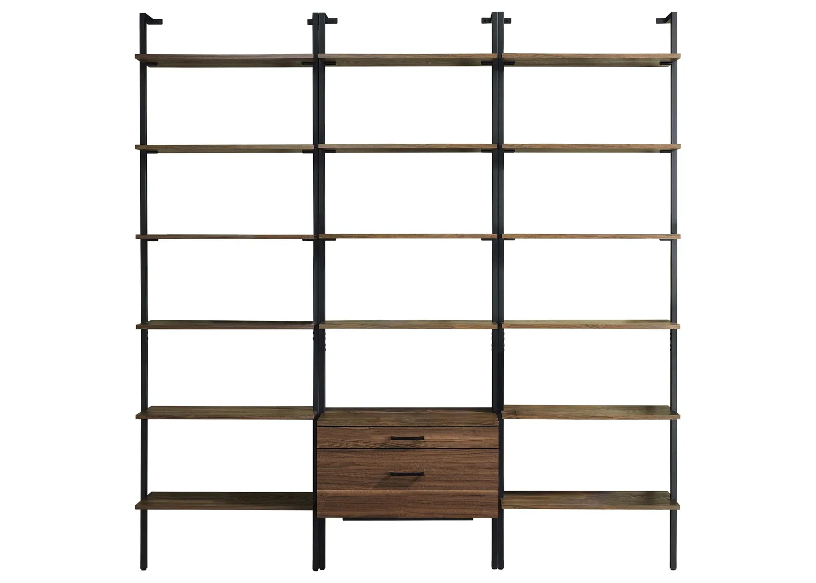 Owens - 3-Piece Wall Mounted Bookshelf Set - Walnut