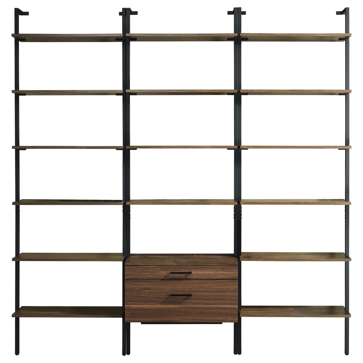 Owens - 3 Piece Wall Mounted Bookshelf Set - Walnut