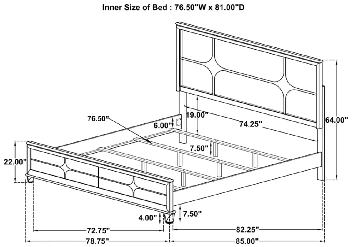 Olivia - Panel Bed LED Headboard