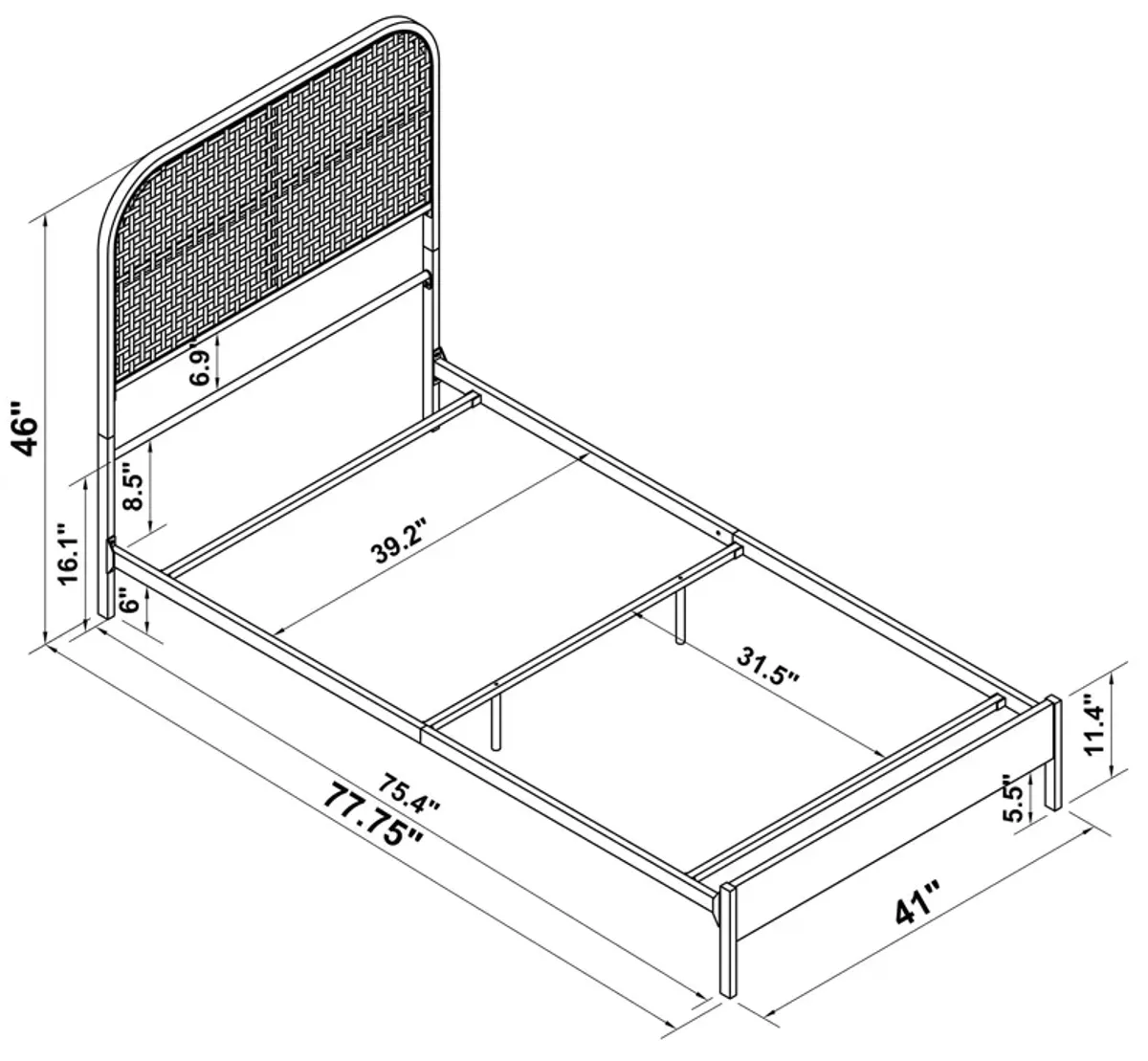 Amherst - Radio Weave Rattan Metal Bed