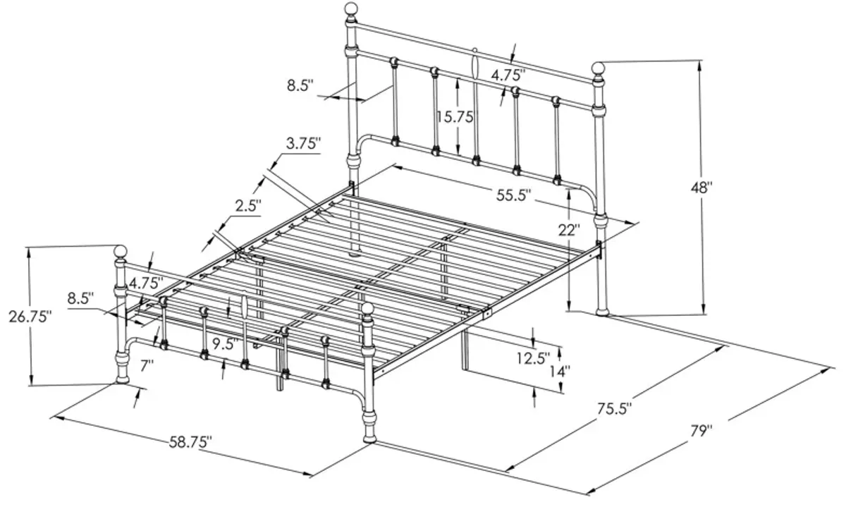 Novak - Metal Open Frame Bed