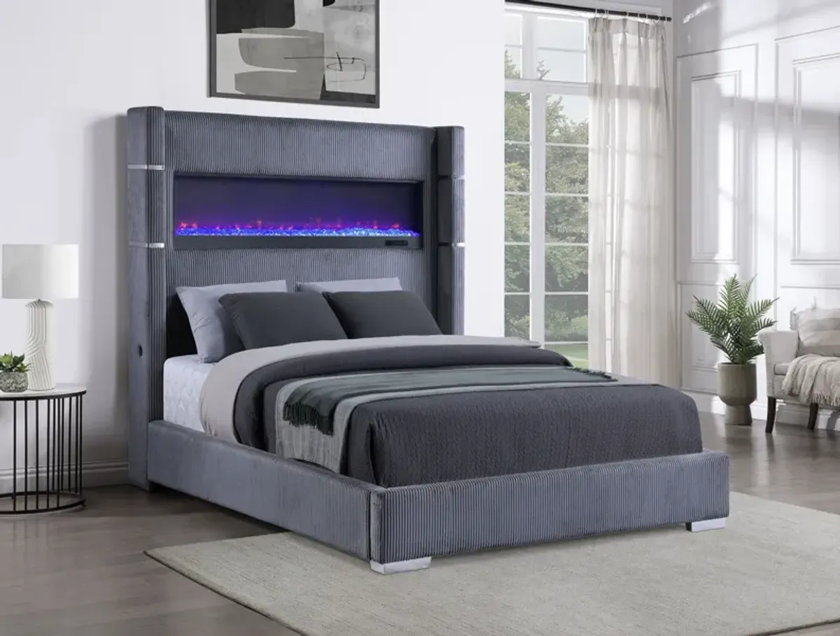 Tisdall - Upholstered Fireplace Bed