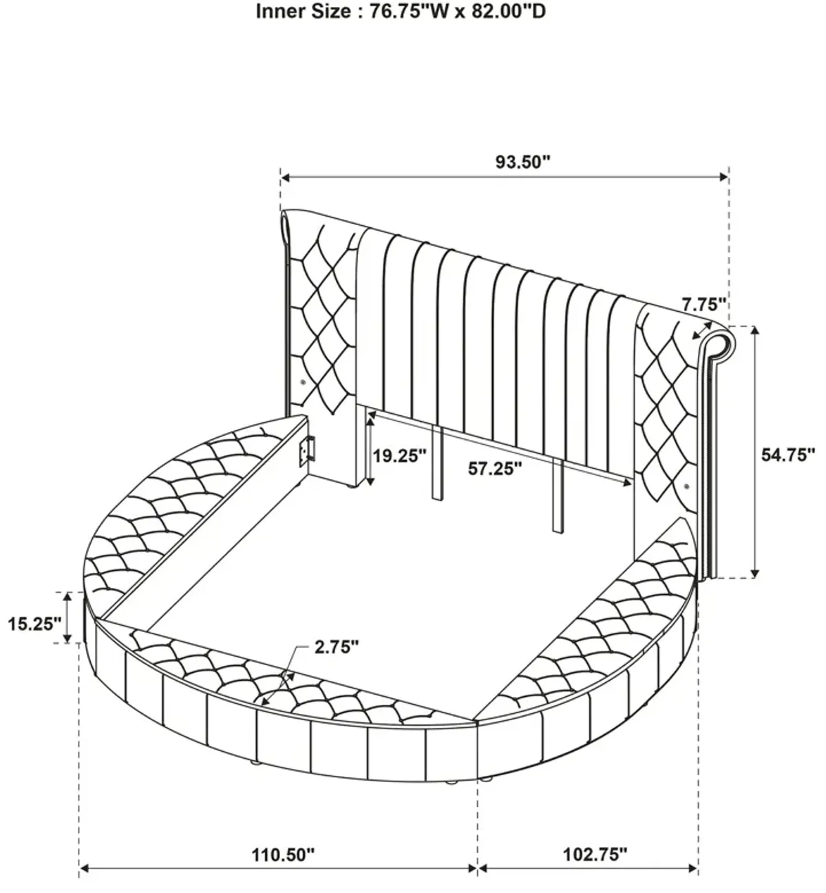 Sonya - Upholstered Round Storage Bed