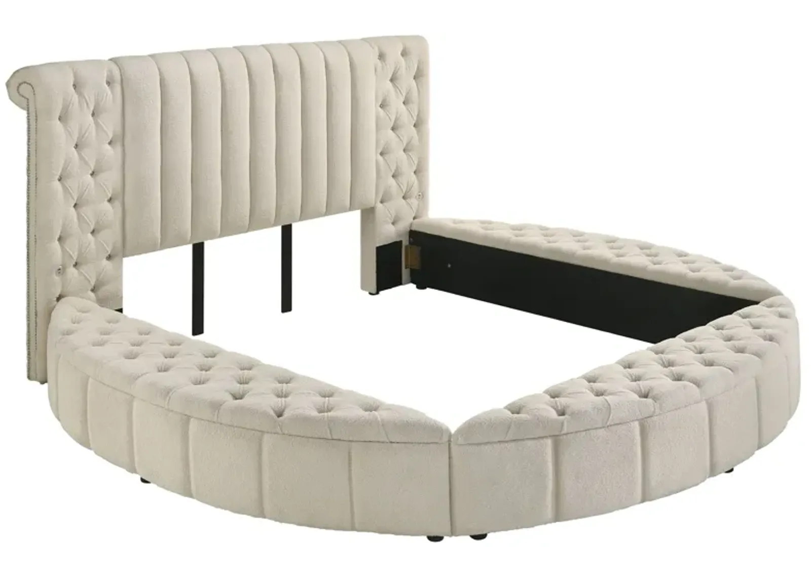 Sonya - Upholstered Round Storage Bed