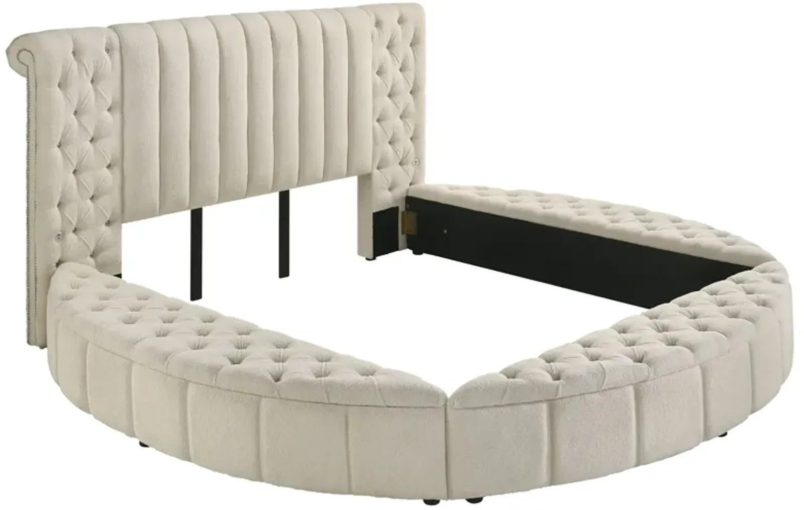 Sonya - Upholstered Round Storage Bed