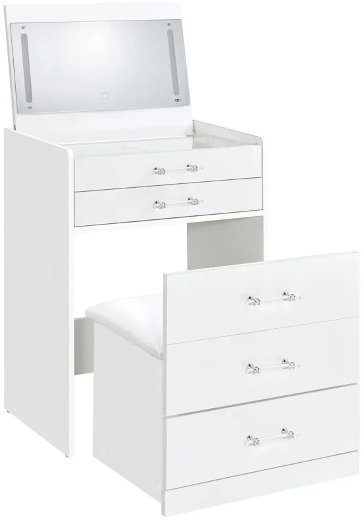 Danbury - 3-Drawer Makeup Vanity & Stool Set