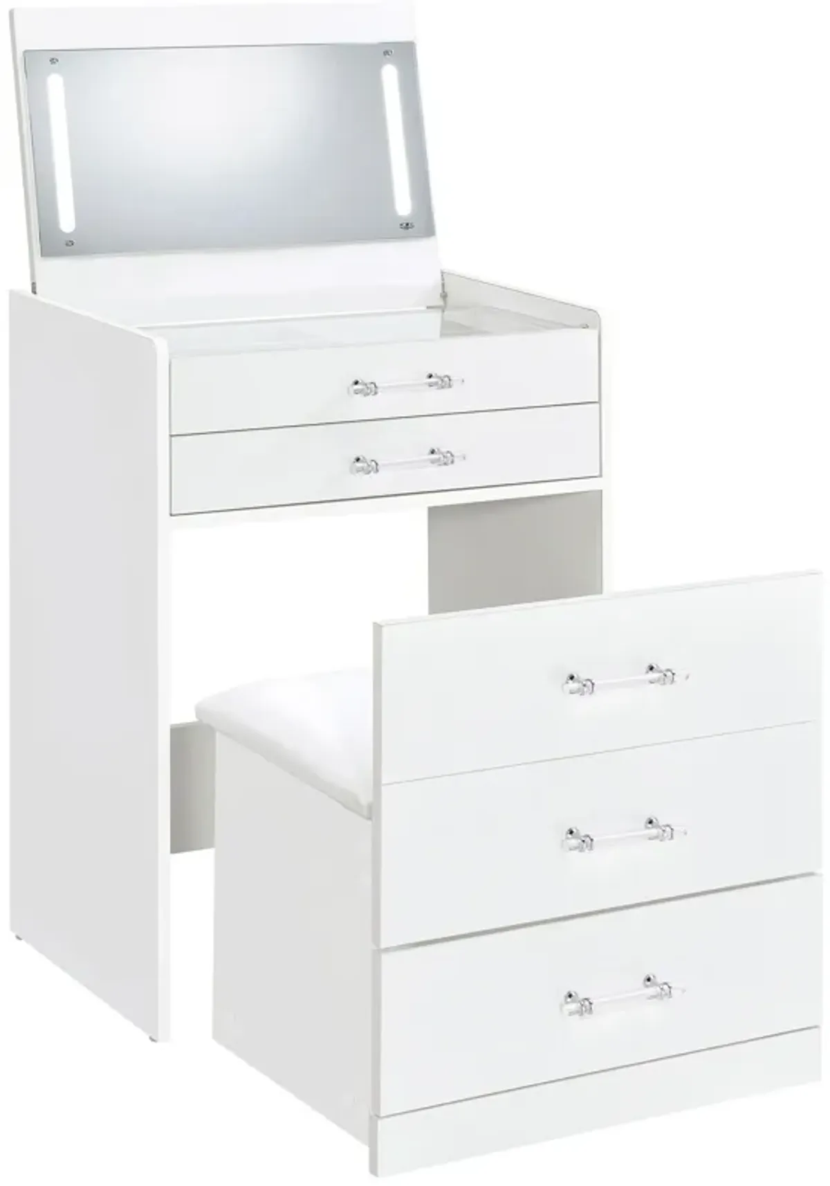 Danbury - 3-Drawer Makeup Vanity & Stool Set