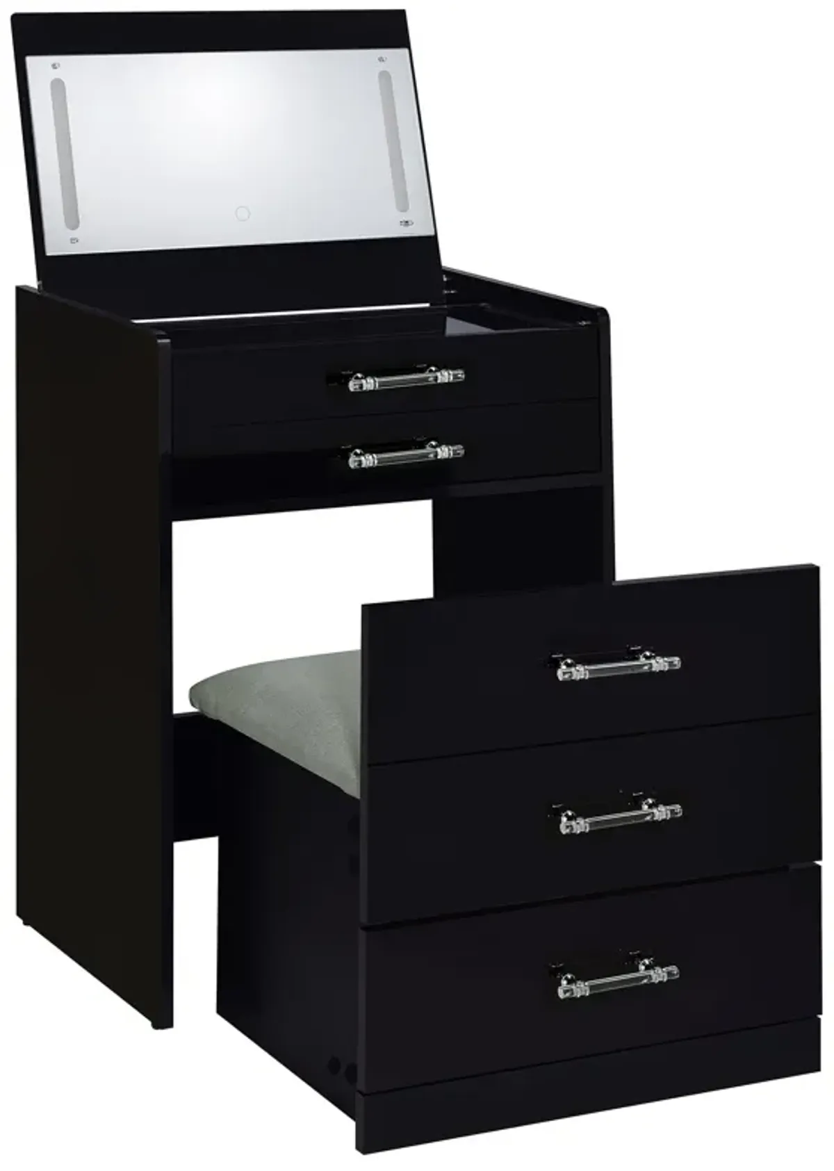 Danbury - 3-Drawer Makeup Vanity & Stool Set