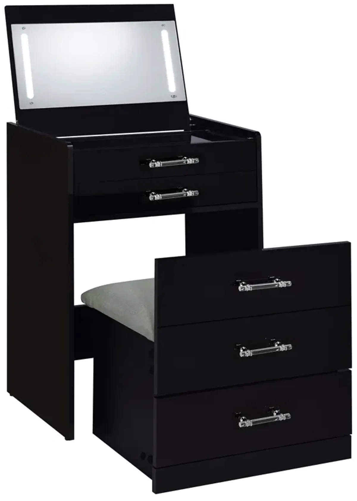 Danbury - 3-Drawer Makeup Vanity & Stool Set