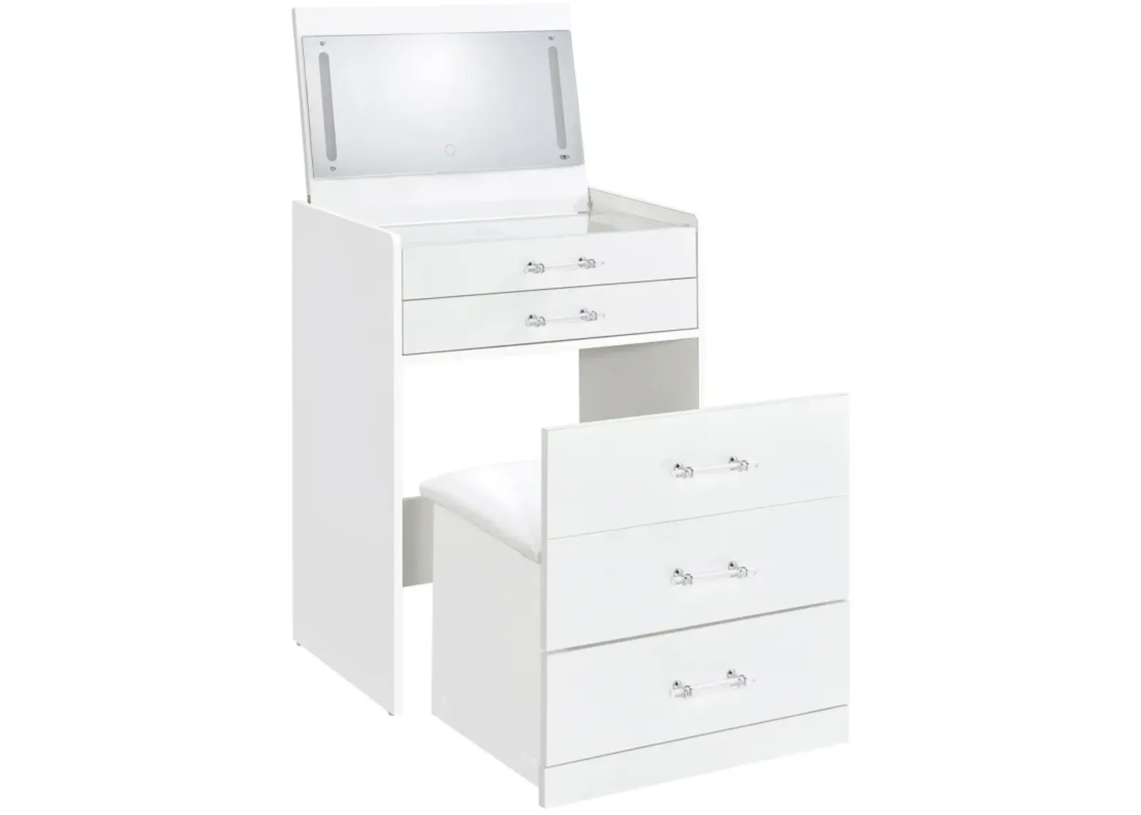 Danbury - 3-Drawer Makeup Vanity & Stool Set