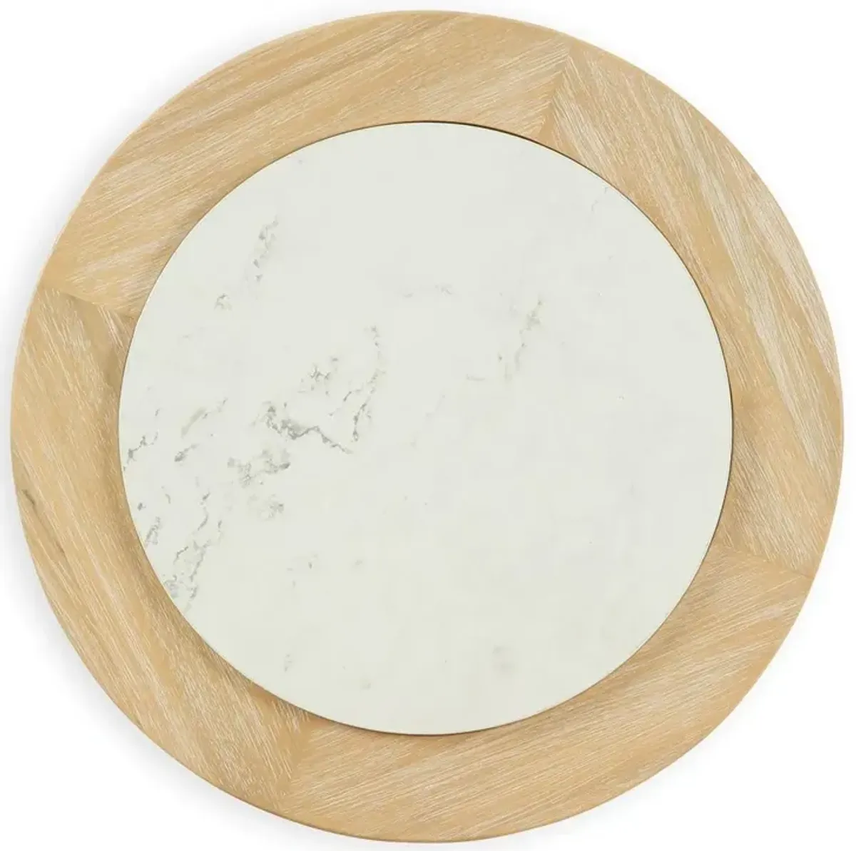 Camdill - Light Brown / White - Round End Table
