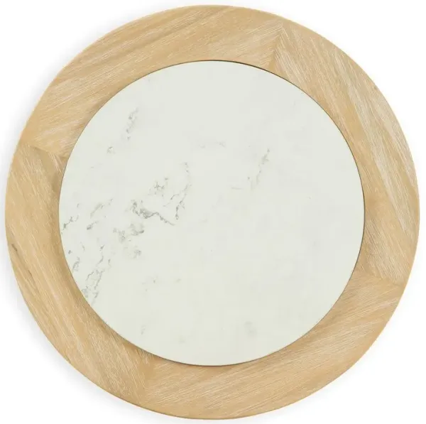 Camdill - Round End Table - Light Brown / White