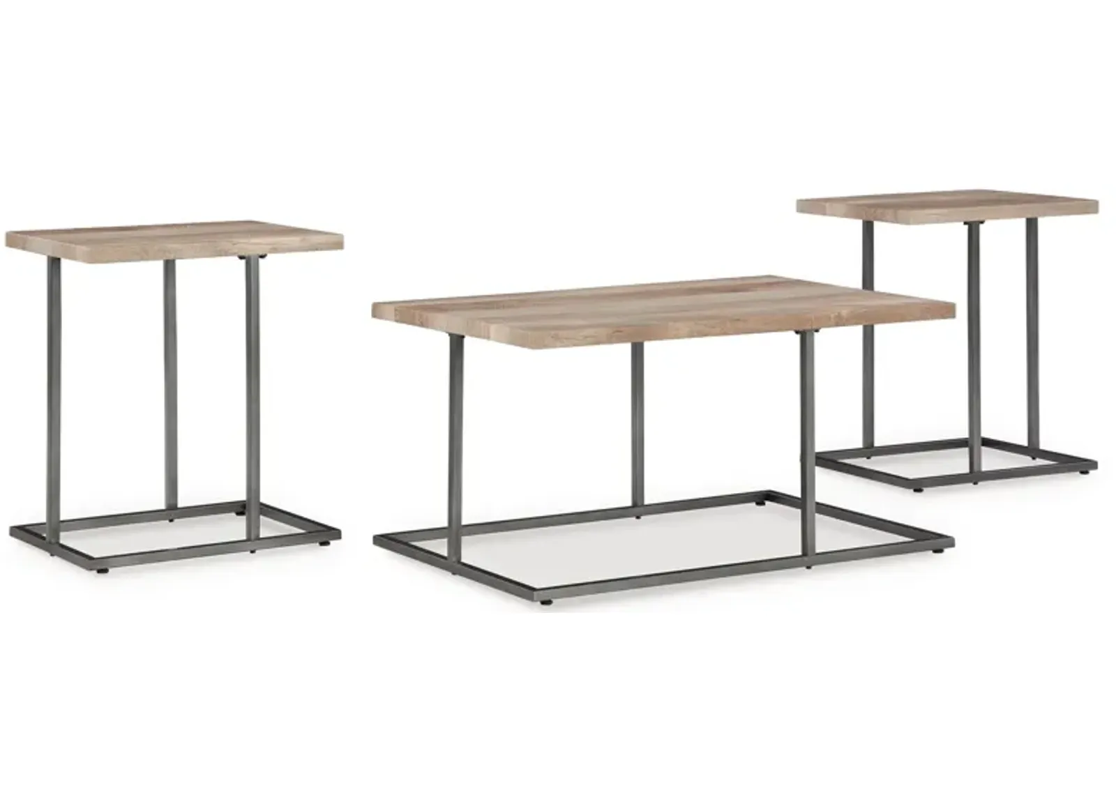 Albreane - Grayish Brown / Black - Occasional Table Set (Set of 3)